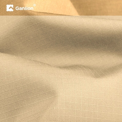 Khaki Polyester Cotton Spandex Stretch Woven Teflon Fabric Ripstop 2*2