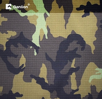 100% Polyester Waterproof Camo Canvas Fabric High Hydrostatic Pressure Coating