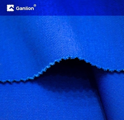 Cotton Polyester Antistatic Blue Antiacid Coating Water Repellent Fabric Twill 2/1