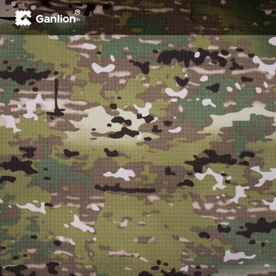 Polyester Cotton Spandex Camo Stretch Fabric Multi Terrain Spotted