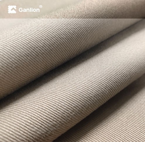 Khaki Twill 3/1 Polyester Cotton Medical Uniform Fabric For Winter Coat