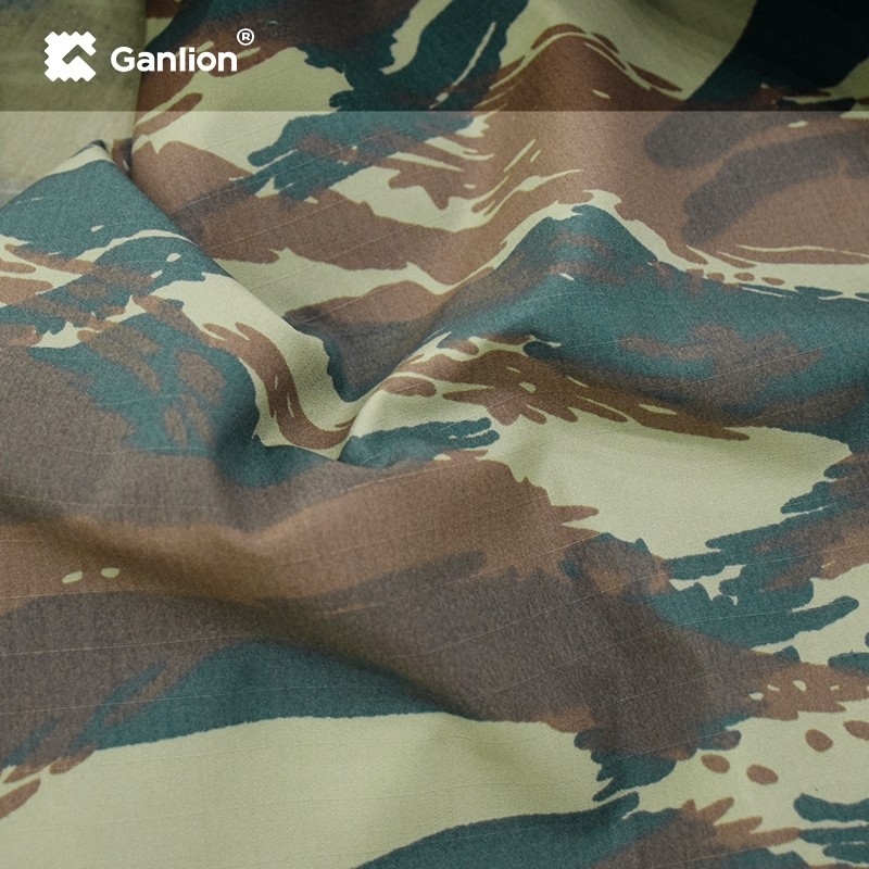 Polyester Cotton 230GSM Anti Infrared camouflage Fabric Ripstop2*2
