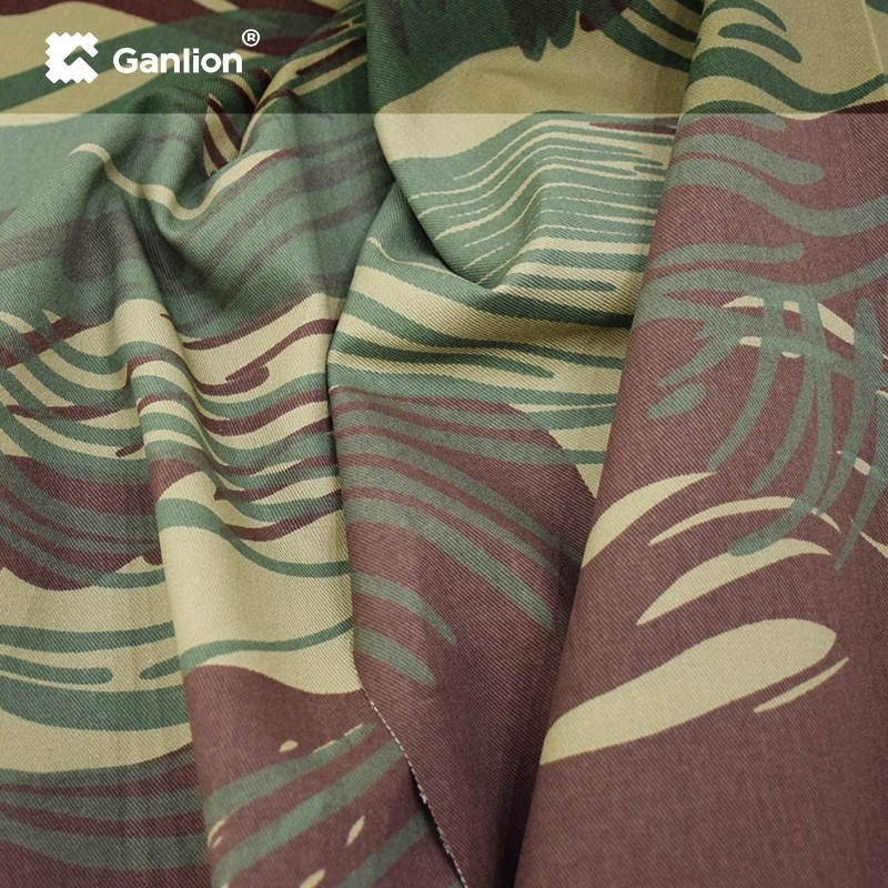 100% Cotton Jungle camouflage Camo Fabric Full Airflow Spinning